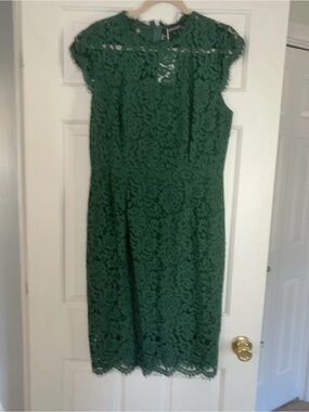 Merokeety Green Floral Lace Midi Dress Size Large NWT